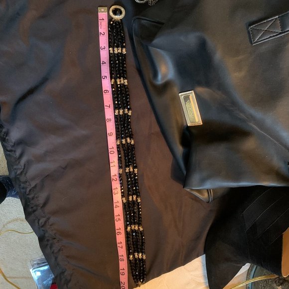 HOBE Black Glass, Pearl, Rhinestone Necklace Set - Picture 8 of 12